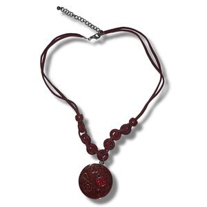 Red Enameled Ladybug Pendant Necklace